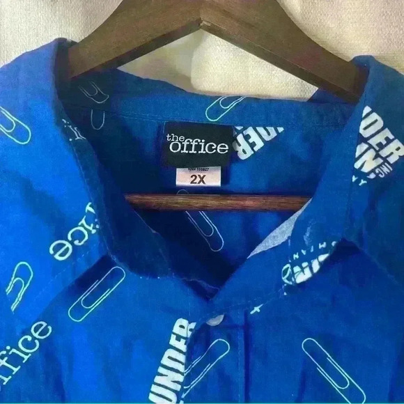 The Office Dunder Muffin Novelty 2X Button Down Shirt - Picture 2 of 6